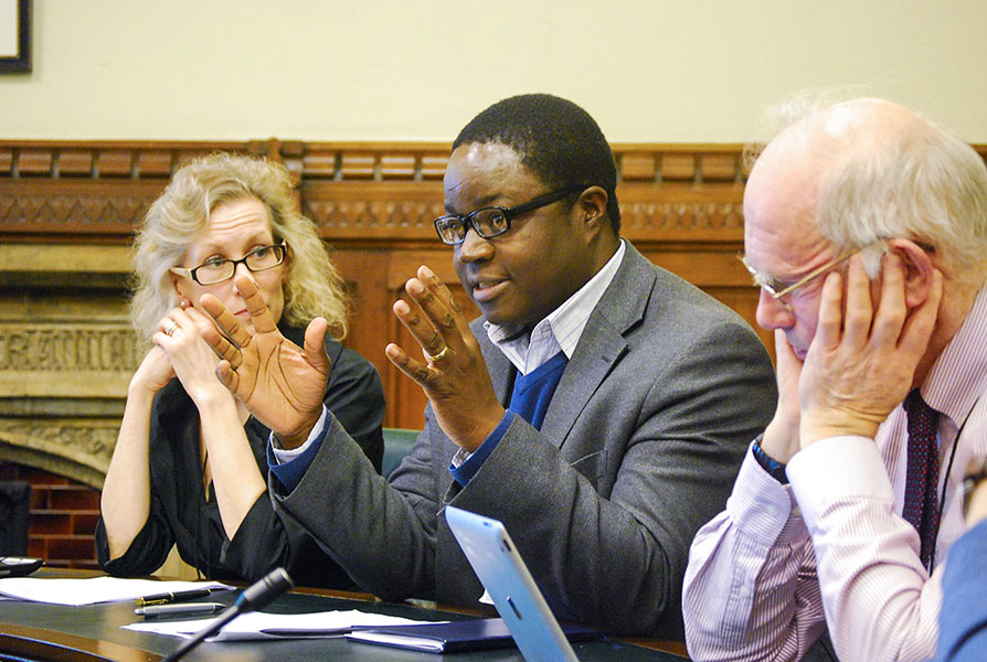 Lesley-Anne Long and Julius Mugwagwa, Open University, at the APPG event 19th March 2013