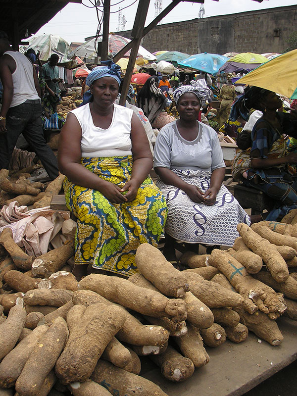 Yam sellers in Nigeria