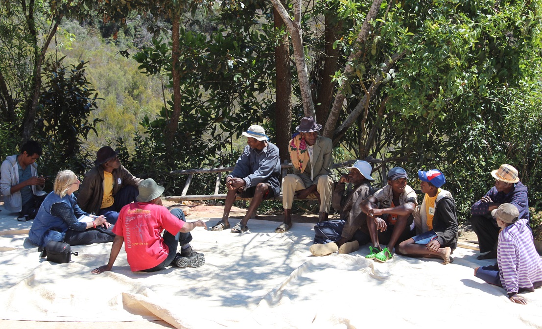 Debbie Reese with local farmers and communities in Madagascar