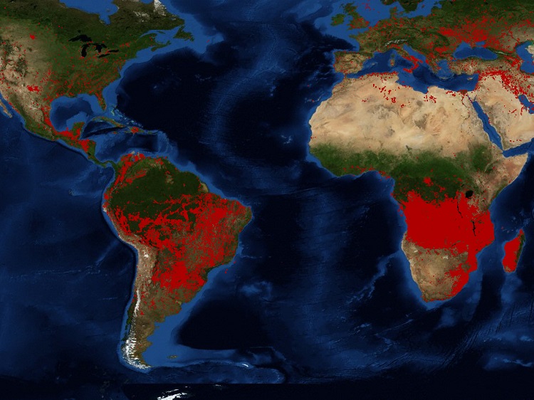 Fire amazon africa nasa map 750