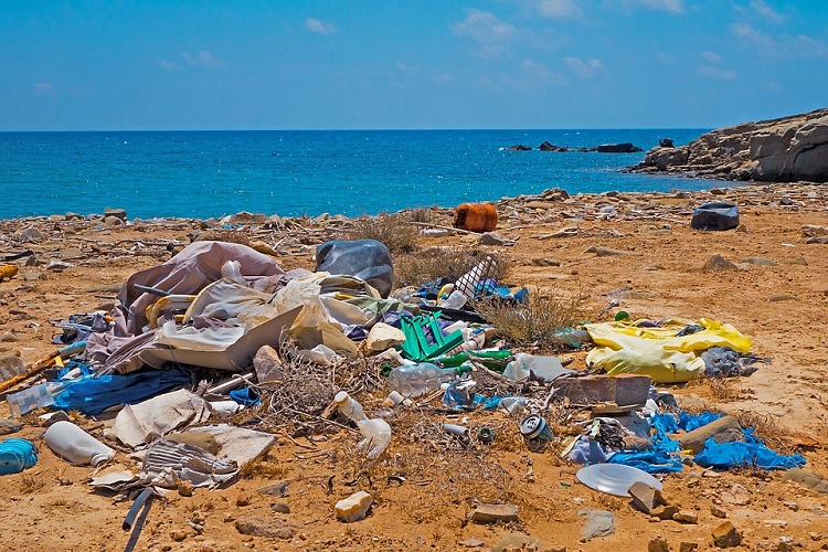 Ocean plastic beach 750