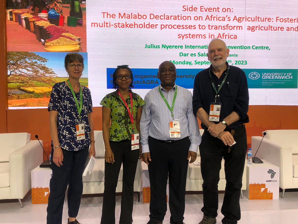 L-R: NRI’s Kate Wellard, Louise Abayomi, Gideon Onumah and Richard Lamboll at the AGRF Summit