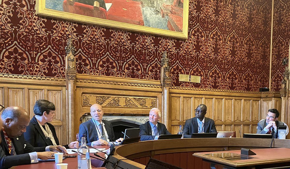 Speakers and participants at the forum; from left to right, Lord Boateng, Prof. Sheryl Hendriks, Dr Apollos Nwafor, Lord Cameron of Dillington, Hon. Dr. Godfred Jasaw and Lord Oates