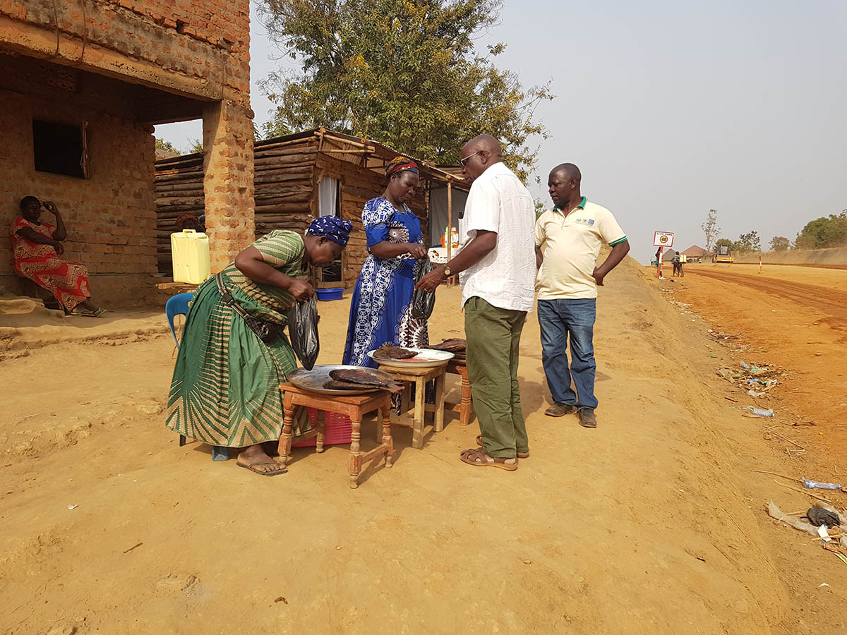 A woman selling dried fish by the roadside in Northern Uganda. Dried fish are an often overlooked but vital source of nutrition in low-income settings
