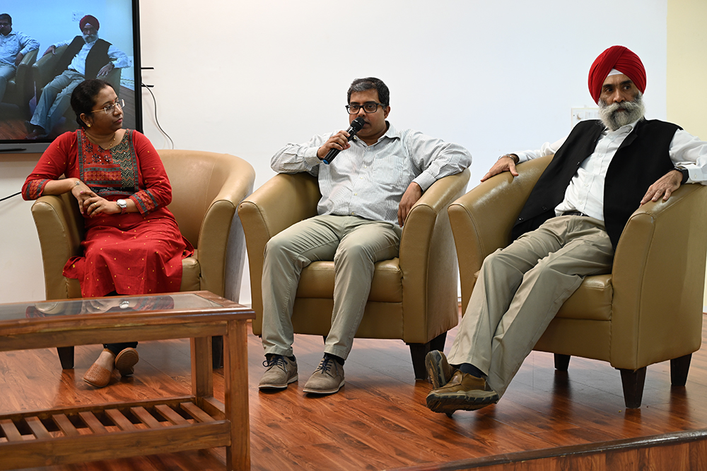 Dr Parag Acharya (C) during the panel discussion. He underlined the value of alternative proteins in unlocking new value chains