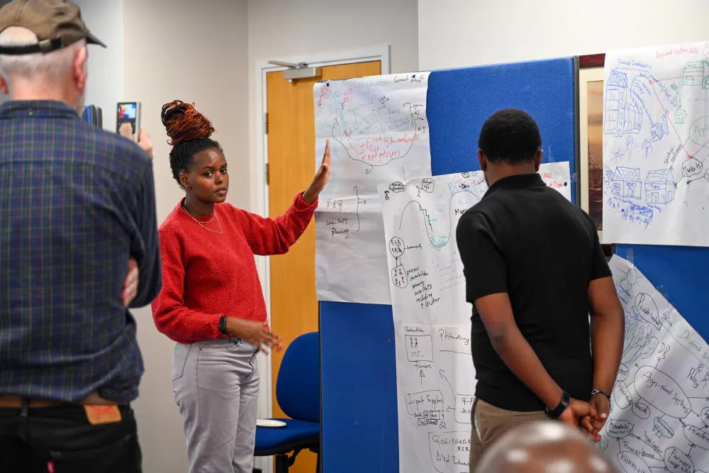 One of the participants presenting during the training